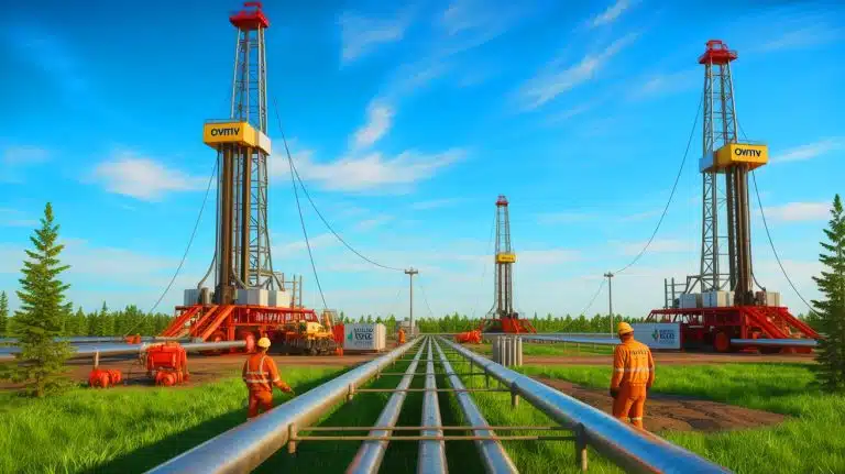 Illustration of Ovintiv's strategic acquisition of NuVista Energy Ltd. to expand its Montney position.