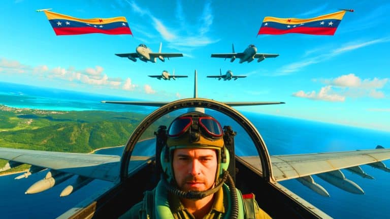 Trump Calls for Closure of Venezuelan Airspace, Sparking Concerns Over Regional Security and Economic Impact Illustration of former President Donald Trump declaring the closure of Venezuelan airspace amid rising geopolitical tensions.