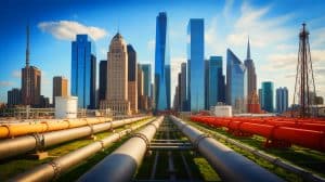Illustration of Abu Dhabi National Oil Company's $11 billion financing deal for future gas production projects.
