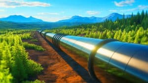 Illustration of Canada's Alberta-Ottawa energy agreement aiming to transform the nation into a global energy superpower.