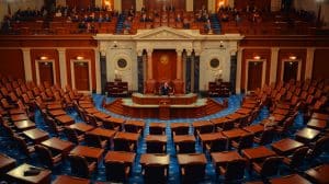 Illustration of the U.S. Senate voting to repeal restrictions on oil and gas leasing in the Arctic National Wildlife Refuge.