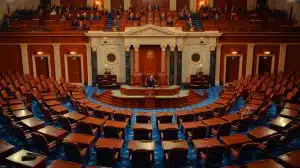 Illustration of the U.S. Senate voting to repeal restrictions on oil and gas leasing in the Arctic National Wildlife Refuge.