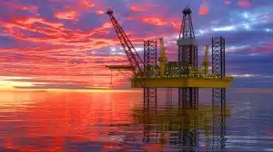 Illustration of oil prices increasing due to anticipated Federal Reserve rate cut and geopolitical tensions.