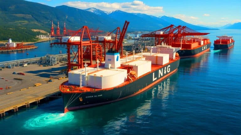 Illustration of Ovintiv and Pembina's collaboration on LNG export from the Cedar LNG facility.
