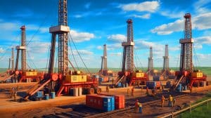 Illustration of U.S. energy firms increasing drilling activity amidst fluctuating market conditions.