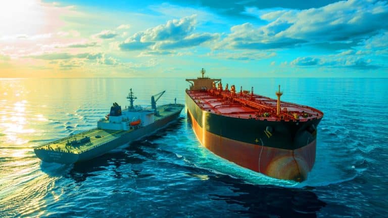 US Moves to Seize More Tankers Near Venezuela, Raising Concerns Over International Trade and Regional Tensions Illustration of a U.S. naval vessel intercepting an oil tanker near the coast of Venezuela.